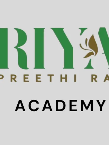 The official logo for the Riya by Preethi Raj Academy. It represents growth, creativity, and the transformation I hope to inspire in every student who walks through my doors.