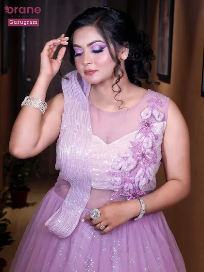 This image captures the elegance of the complete lavender ensemble. My goal is to train artists who can create a full, cohesive vision.