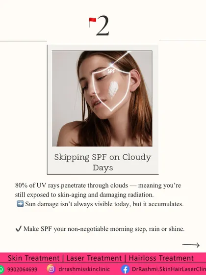 A crucial tip: never skip SPF, even on cloudy days. About 80% of UV rays penetrate clouds, and this cumulative sun damage is a leading cause of premature aging and hyperpigmentation.
