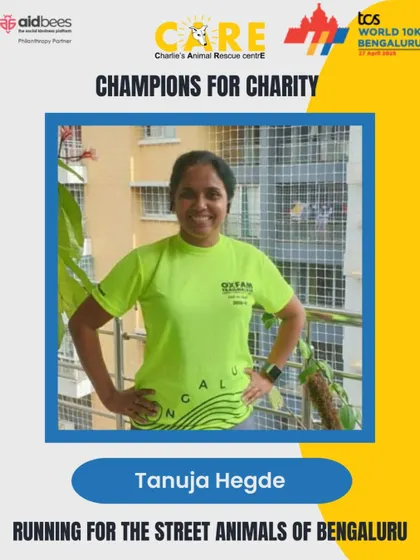 We're proud to have Tanuja Hegde on our team of champions for the TCS 10K. Her run helps ensure that we can continue our life-saving work.
