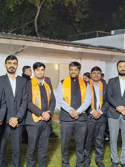 A group photograph with my team at the dinner hosted by the Hon'ble Law Minister, fostering camaraderie within our legal team.