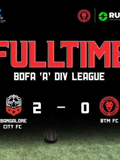 A 2-0 loss against Bangalore City FC. We acknowledge the performance of our opponents and learn from the experience.