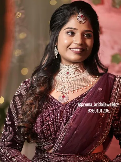 A close-up portrait showing how the jewellery sparkles under the lights.