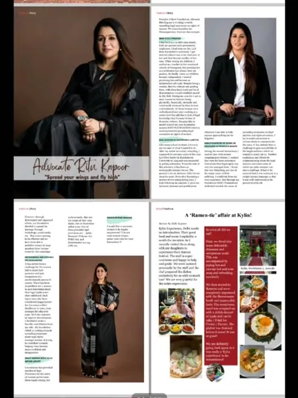 The full spread of my feature in 'Womanpreneur' magazine's September 2023 issue. It was a great platform to discuss my journey and the mission of the Reet Foundation.