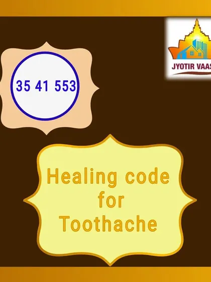 For toothache relief, the healing code is 35 41 553. This can help manage the discomfort while you seek dental care.