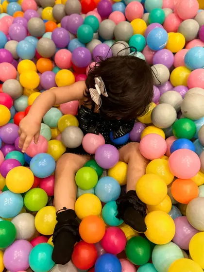 Lost in a world of color! Our ball pits are deep enough for kids to dive in and have a blast.