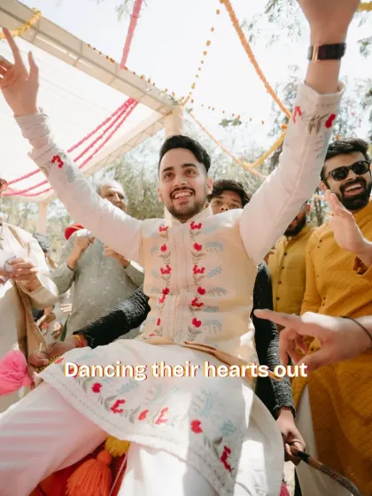 The groom's grand entrance at his Haldi, full of energy and excitement. I make sure every moment, big or small, is a celebration in itself.