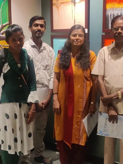 Moments from the "Mandhan 3" exhibition at Canvas Art Gallery, where I also did a live painting demonstration.