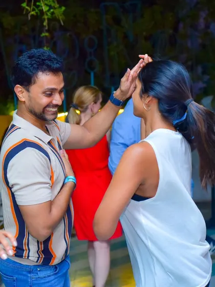 A sweet and gentle connection between two dancers.