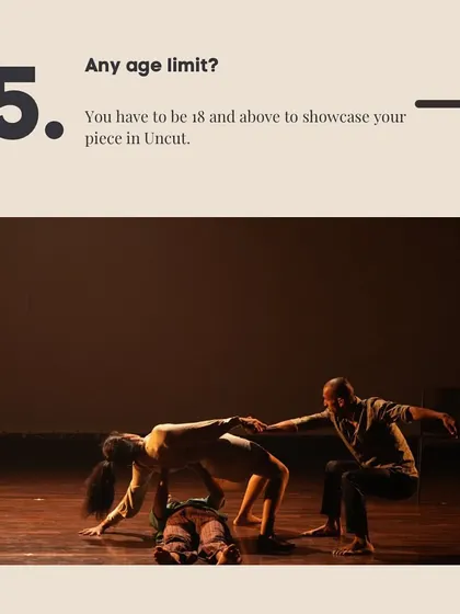 An FAQ stating that performers must be 18 and above to showcase their work at Uncut.