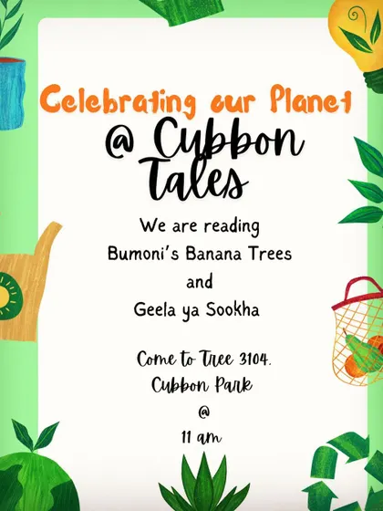 The poster for our session celebrating our planet for World Environment Day. We read books about caring for nature and living in harmony with animals.