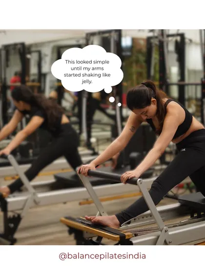 "This looked simple until my arms started shaking like jelly." The Pilates shakes are a sign that it's working.