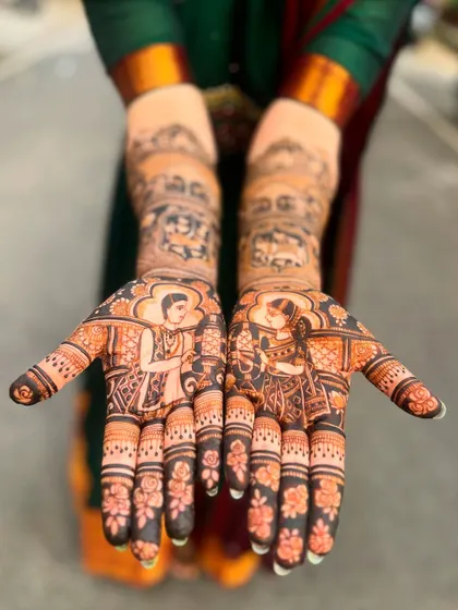 This design, part of the Bridal Extravaganza package, features detailed bride and groom figures inspired by the work of another artist, customized to my bride's request.