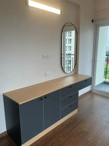Another view of the stylish and functional sideboard, showing its clean lines and practical drawer and cabinet storage.
