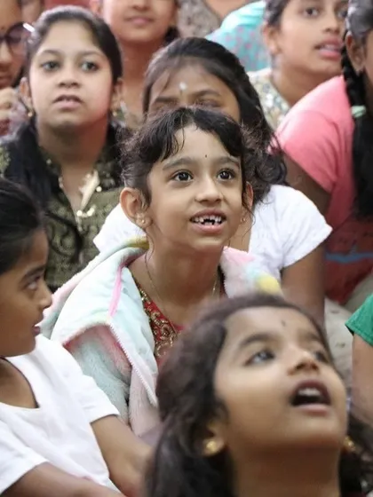 The audience is a mix of ages, all equally engrossed in the story. Our sessions are designed to be enjoyable for the whole family.
