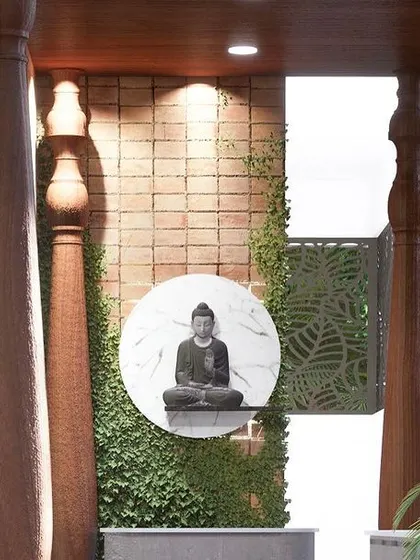 An identical view of the tranquil entrance space.
