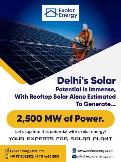 Delhi's solar potential is immense, with rooftop installations estimated to generate 2,500 MW of power. We are your experts to help tap into this potential.