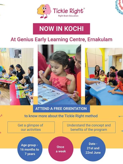 Kochi parents, we're here! Join us for a free orientation at Genius Early Learning Centre to learn about our engaging method for children from 16 months to 7 years.