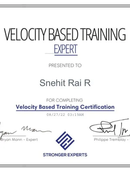 My certification as a Velocity-Based Training Expert. This specialized knowledge allows me to use cutting-edge technology to precisely manage training loads for my athletes.