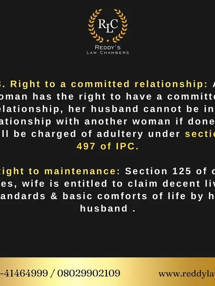 Explaining the right to a committed relationship and the right to maintenance. A wife is entitled to claim a decent standard of living from her husband under Section 125 of the CRPC.