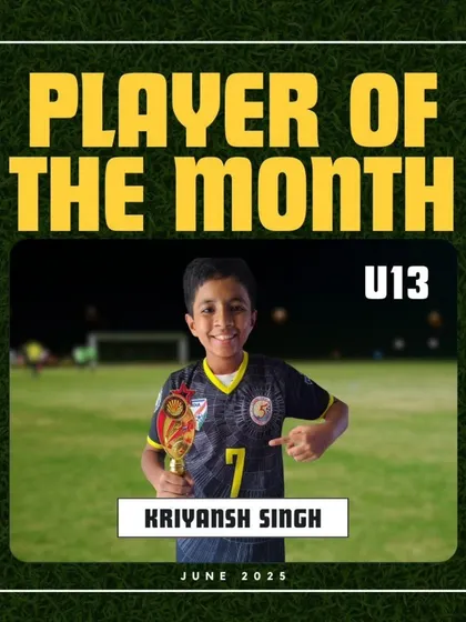 Kriyansh Singh, the standout U13 Player of the Month for June 2025.