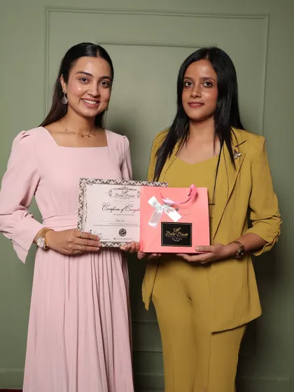 A proud moment, awarding a certificate of completion. Every student leaves with a certificate, a goodie bag, and the skills to succeed.