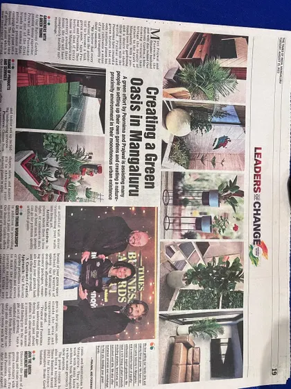 Another look at our feature in the "Leaders of Change" section. We are proud to be helping people in Mangaluru set up their own gardens and create a beautiful green environment.