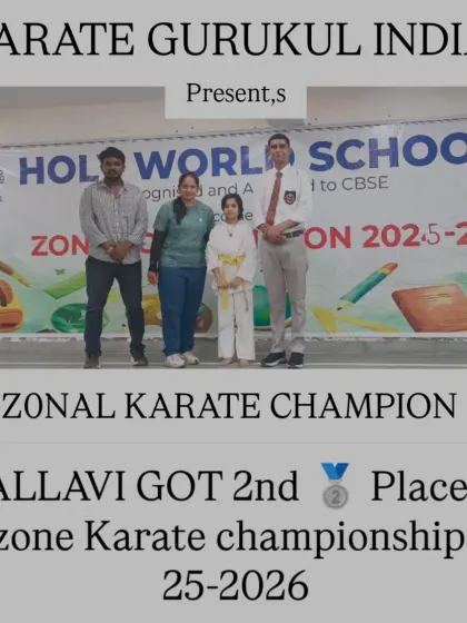 Pallavi, a Zonal Karate Champion, secured 2nd place in the zone championships. We train for results.