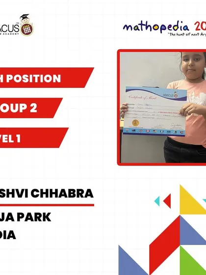 Kashvi Chhabra from Raja Park, India, who secured 6th Position.