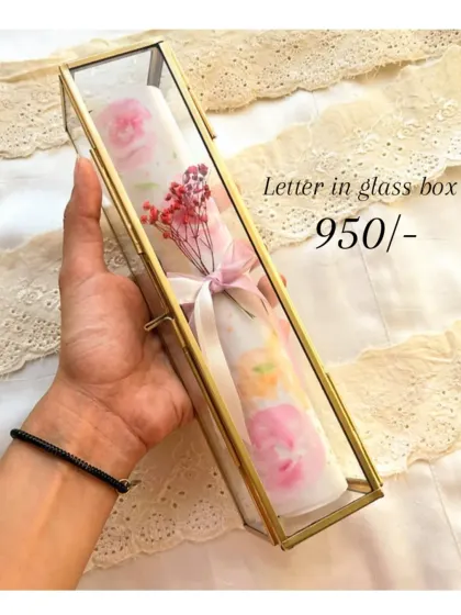 For a truly unique and poetic gift, our "Letter in a Glass Box" is perfect for Mother's Day. You can write a heartfelt note that she can treasure forever.