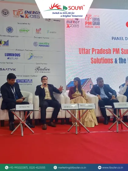 Our Director, Mr. Abhinav Mahajan, was a key panelist at the PM Surya Ghar Forum during the UP Energy Expo. He shared insights on UP's success in rooftop solar and our role as a local manufacturer.
