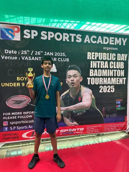 Yug Maske, the runner-up in the U-15 Boys category, after a hard-fought final.