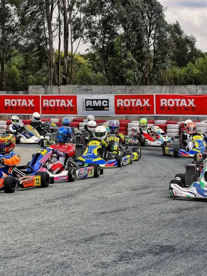 A full grid lines up for the start of a race, showcasing the scale and professionalism of our championships.
