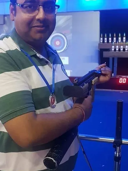 This customer achieved a perfect score on our target range. We provide well-maintained air rifles and a stable shooting rest to help everyone perform their best.