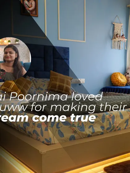 Sai Poornima expresses her gratitude for making her dream home come true. This testimonial graphic captures her happiness with the final result.