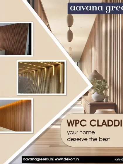 Your home deserves the best, and our WPC cladding solutions deliver. This collage showcases various applications, from hallways to living rooms, demonstrating how our panels can elevate any interior space.
