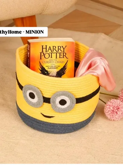 Perfect for fans of the movie, this Minion-themed rope basket adds a pop of yellow to any space. It's great for holding books, small toys, or stationery.