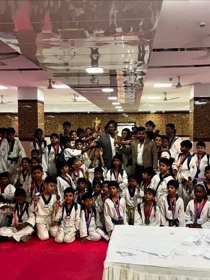 Another group of victorious students after a successful tournament. We build a strong team environment where everyone supports each other.