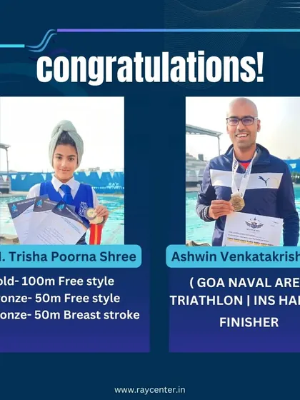 A double achievement in different disciplines. We celebrate M. Trisha Poorna Shree's pool medals alongside Ashwin Venkatakrishnan's success as a finisher in the Goa Naval Area Triathlon.