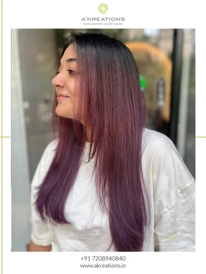 Rich, vibrant, and bold. We embraced the power of plum purple for this stunning all-over color transformation.