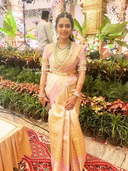 The client looking poised and beautiful at her brother's wedding. My goal is to make every client feel confident and happy.