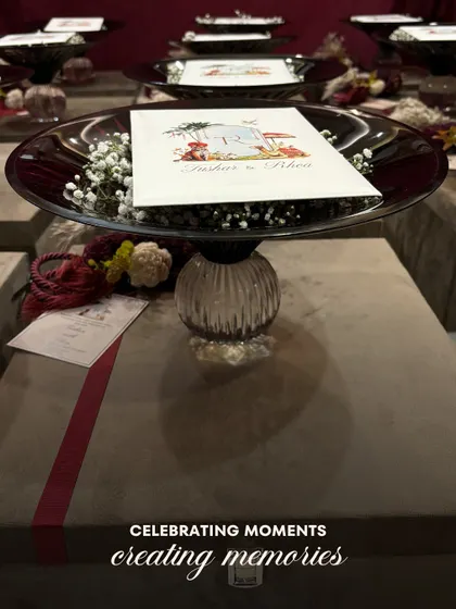 Celebrating moments, creating memories. This graphic overlay perfectly describes the purpose of my Crimson Crystal Bowl favors, designed to be a treasured keepsake from your special day.