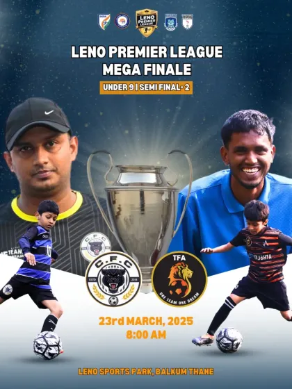 Semi-final match day announcement for the U9 Leno Premier League Mega Finale.