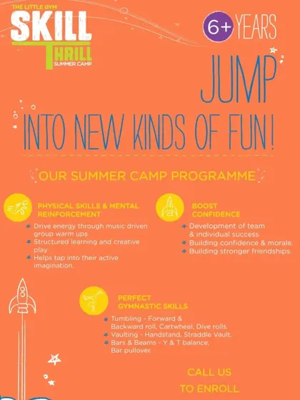 For kids 6 and older, our Skill Thrill summer camp program is designed to perfect gymnastics skills, boost confidence through teamwork, and build stronger friendships.