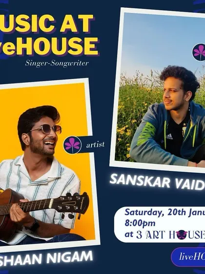 A poster for a "Music at liveHOUSE" event, where I shared the stage with another talented singer-songwriter.