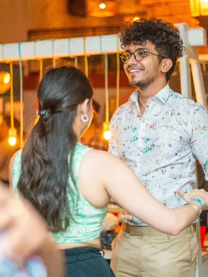A happy and relaxed couple enjoying the music.