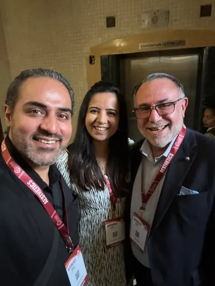 Connecting with friends and mentors at Aesthetics 2024. These personal connections are just as important as the academic sessions.