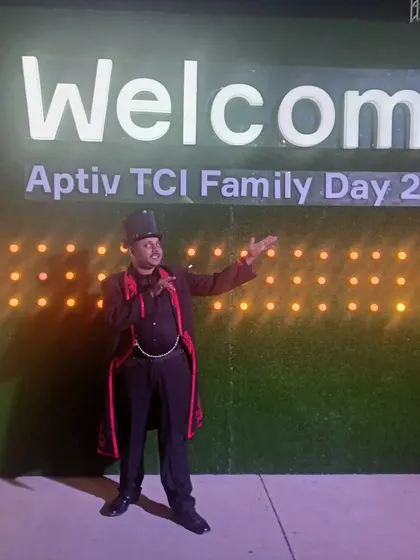 Ready to welcome guests at the Aptiv TCI Family Day 2023. I love setting the tone for a magical event right from the entrance before the main stage show begins.