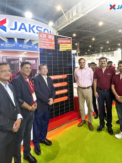 A milestone moment at the REI Expo as our leadership team, alongside Shri P.K. Singh, Secretary of MNRE, inaugurates our highest-rated solar module. This launch signifies our commitment to delivering cutting-edge solar technology.
