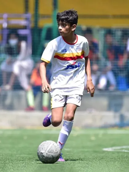 Pranav A in action, a player who joined us in 2020 and has since progressed to our U15 Elite team and represented the victorious Karnataka State Team.